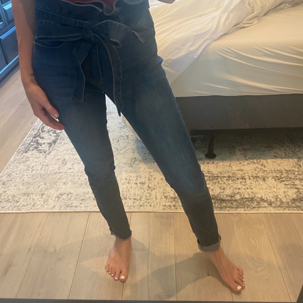High Waisted Paper Bag Jeans